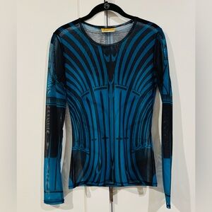 Yellowman Micronesian Mesh Tattoo Shirt Womens size M